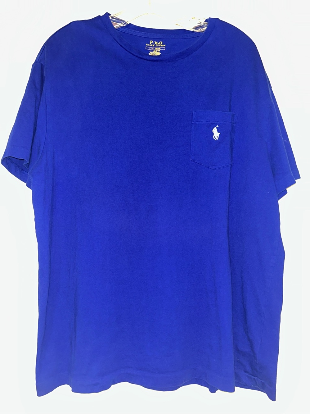 Polo by Ralph Lauren Men’s Classic Fit Pocket Cotton Tee L Royal Basic 
Casual